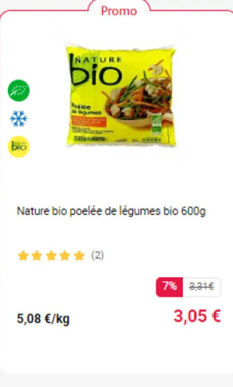 Cora x Carrefour Nature bio poelée de légumes bio 600g offre
