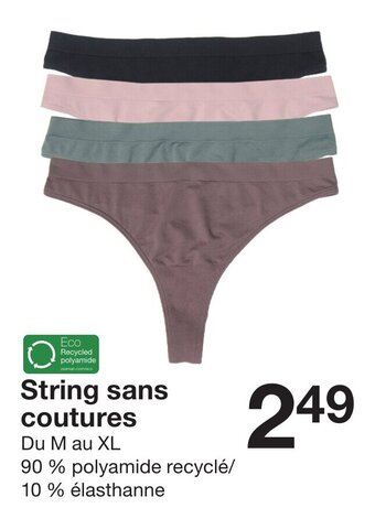 Zeeman String sans coutures offre