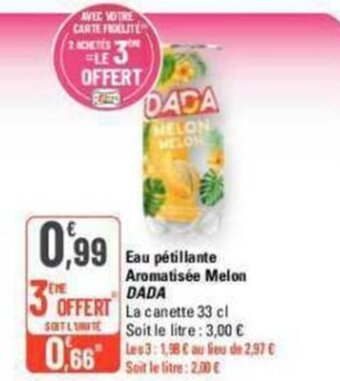 G20 Eau pétillante Aromatisée Melon DADA offre