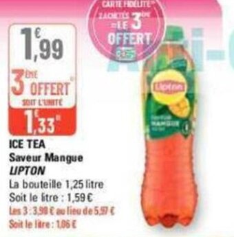 G20 ICE TEA Saveur Mangue LIPTON offre