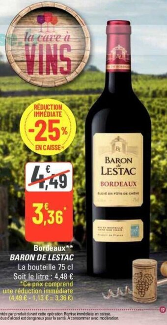 G20 Bordeaux** BARON DE LESTAC offre