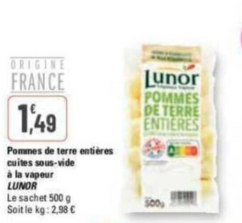 G20 Pommes de terre entières cuites sous-vide à la vapeur LUNOR offre