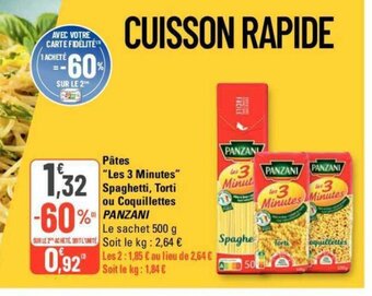 G20 Pâtes "Les 3 Minutes" Spaghetti, Torti ou Coquillettes offre