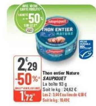 G20 THON ENTIER MATURE offre