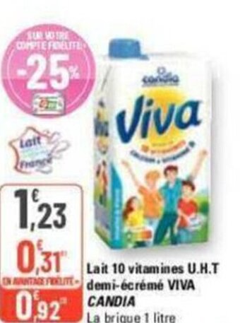 Lait 10 vitamines U.H.T EN AITAE FETE-demi-écrémé VIVA