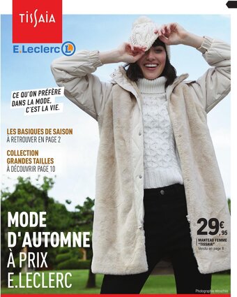 E.Leclerc Manteau femme tissaia offre