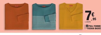 E.Leclerc 4 PULL FEMME TISSAIA BASICS offre