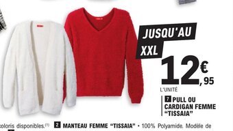 E.Leclerc 7 PULL OU CARDIGAN FEMME "TISSAIA" offre