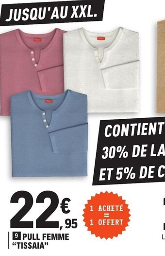 E.Leclerc PULL FEMME TISSAIA offre