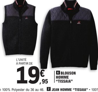 E.Leclerc 6 BLOUSON HOMME TISSAIA offre