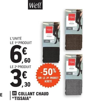 E.Leclerc 20 COLLANT CHAUD TISSAIA offre