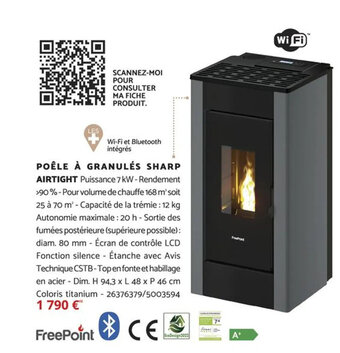 Bricomarché POÊLE À GRANULÉS SHARP AIRTIGHT offre
