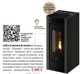 Bricomarché POÊLE À GRANULÉS SPARK 11 offre