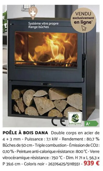 Bricomarché POÊLE À BOIS DANA offre