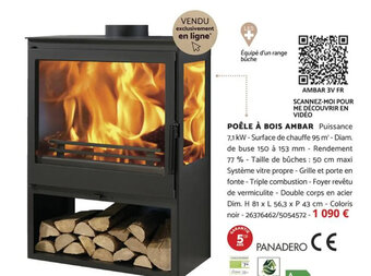 Bricomarché POÊLE À BOIS AMBAR offre