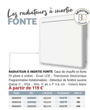 Bricomarché RADIATEUR À INERTIE FONTE offre