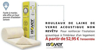 Bricomarché ROULEAUX DE LAINE DE VERRE ACOUSTIQUE NON REVÊTU offre