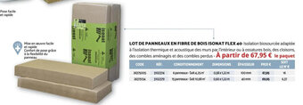 Bricomarché LOT DE PANNEAUX EN FIBRE DE BOIS ISONAT FLEX 40 offre