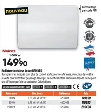 Radiateur à chaleur douce RAD NEO