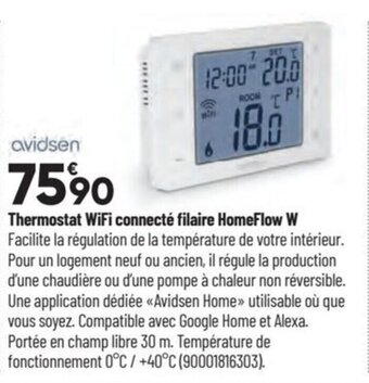 Thermostat WiFi connecté filaire HomeFlow W