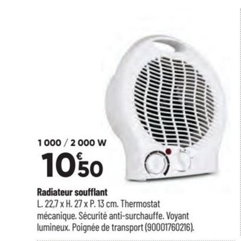 Bricorama Radiateur soufflant offre