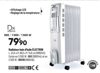 Bricorama Radiateur bain d'huile ÉLECTRON offre