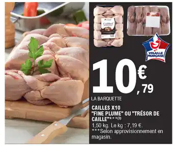 E.Leclerc Cailles X10 "fine plume" ou trésor de caille offre