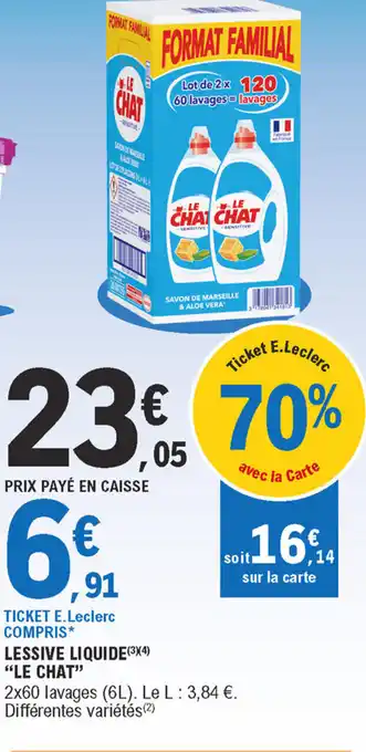 E.Leclerc Lessive Liquide Le Chat offre