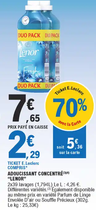 E.Leclerc Adoucissant Concentré Lenor offre