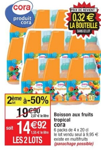 Cora x Carrefour Boisson aux fruits tropical cora offre