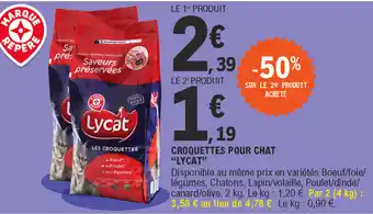E.Leclerc Croquettes Pour Chat Lycat offre