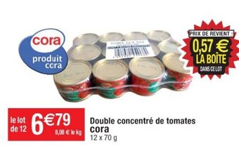 Double concentré de tomates cora