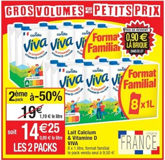 Cora x Carrefour Lait Calcium & Vitamine D Viva offre