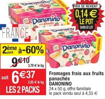 Cora x Carrefour Fromages frais aux fruits panachés Danonino offre