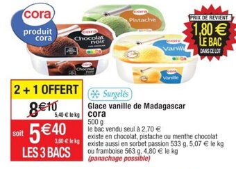 Cora x Carrefour Glace vanille de Madagascar offre