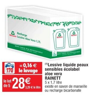 Cora x Carrefour Lessive liquide peaux sensibles écolabel offre