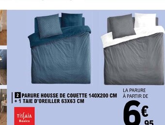 E.Leclerc PARURE HOUSSE DE COUETTE 140X200 CM À PARTIR DE + 1 TAIE D'OREILLER 63X63 CM offre