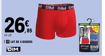 E.Leclerc LOT DE 4 BOXERS DIM offre