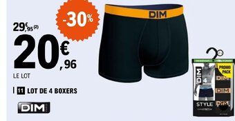 E.Leclerc LOT DE 4 BOXERS offre