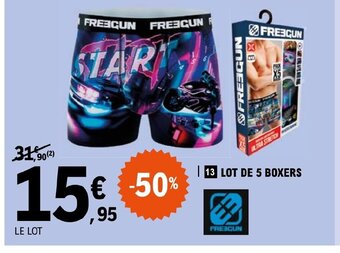 E.Leclerc LOT DE 5 BOXERS offre