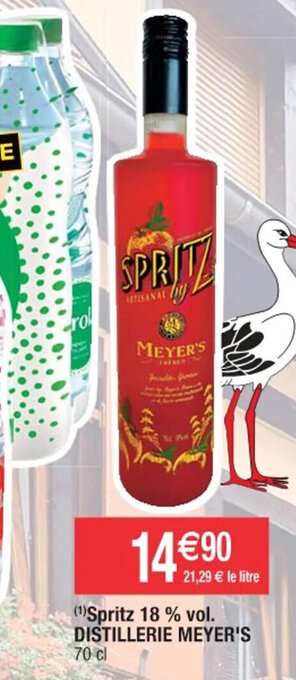 Cora x Carrefour Spritz 18 % vol. DISTILLERIE MEYER'S offre