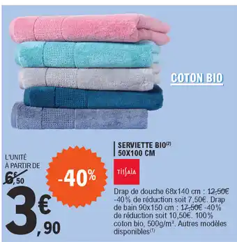 E.Leclerc Serviette Bio 50X100 CM offre