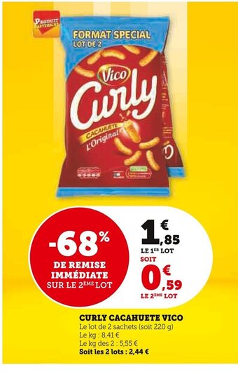 Super U CURLY CACAHUETE VICO offre