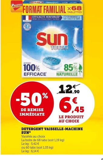 Super U DETERGENT VAISSELLE-MACHINE SUN offre