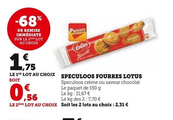 Super U SPECULOOS FOURRES LOTUS offre