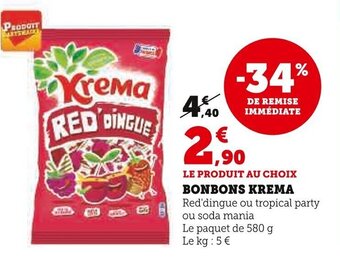 Super U Bonbons krema offre
