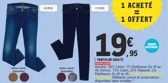 E.Leclerc Pantalon Adulte offre