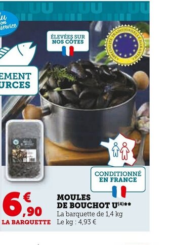 Super U MOULES DE BOUCHOT U offre