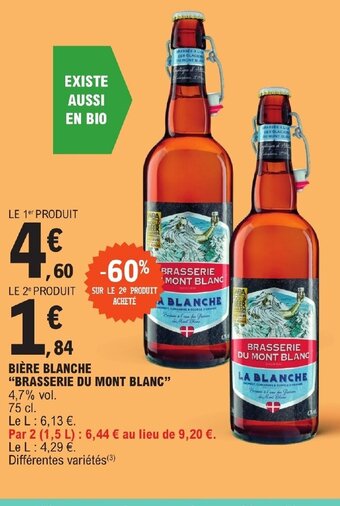 E.Leclerc BIÈRE BLANCHE BRASSERIE DU MONT BLANC offre