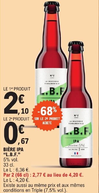 E.Leclerc BIÈRE IPA L.B.F. offre